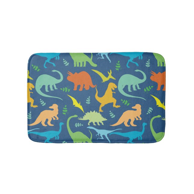 Alfombrilla De Baño Dinosaurios coloridos (Anverso)