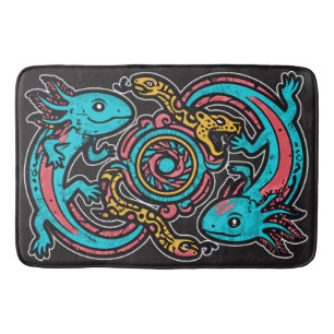 Alfombrilla De Baño Dios Azteca Xolotl Luchando Arte Tribal de Batalla