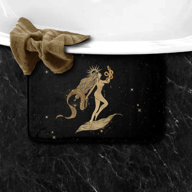 Alfombrilla De Baño Diosa zodiaca | Astrología de la Virgo del Oro Cós (Subido por el creador)