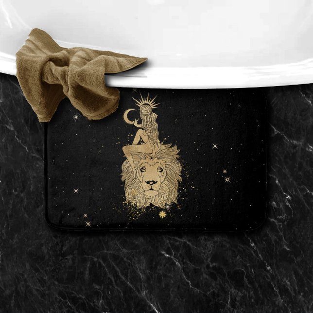 Alfombrilla De Baño Diosa zodiaca | Astrología De León De Oro Cósmico (Subido por el creador)