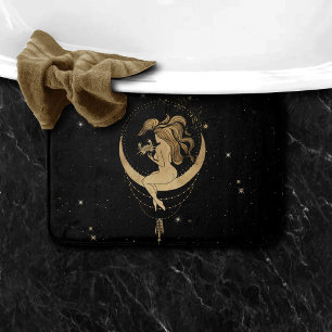 Alfombrilla De Baño Diosa zodiaca   Astrología del Cáncer de Oro Cósmi