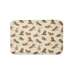 Alfombrilla De Baño Dirt Digging Dogs - patrón de vacaciones en la pla