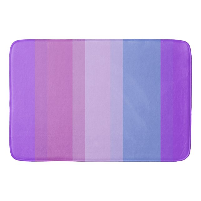 Alfombrilla De Baño Diseñador de moda Purple Stripes Magenta Violet Li (Anverso)