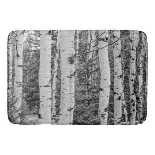 Alfombrilla De Baño Diseño blanco y negro del tronco de árbol de
