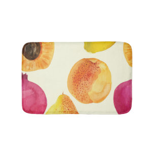 Alfombrilla De Baño Diseño de acuarela de frutas frescas de época