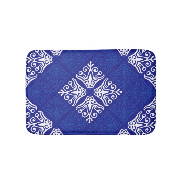 Alfombrilla De Baño Diseño de Bandana Azul (Anverso)