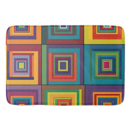 Alfombrilla De Baño Diseño de bloques retro coloridos
