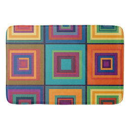 Alfombrilla De Baño Diseño de bloques retro coloridos