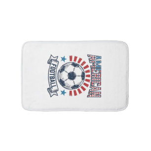 Alfombrilla De Baño Diseño de camiseta de balón de fútbol vintage de f