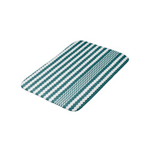 Alfombrilla De Baño Diseño de cheurón verde y blanco