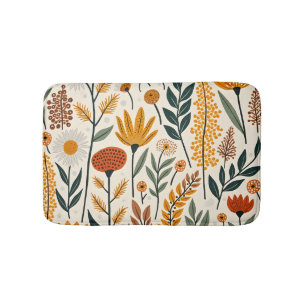 Alfombrilla De Baño Diseño de flores botánicas boho 390