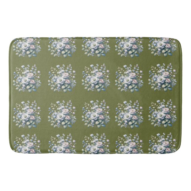 Alfombrilla De Baño Diseño de flores personalizado (Anverso)