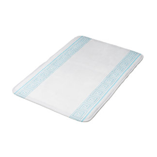 Alfombrilla De Baño Diseño de frisos ligeros de Grecia azul