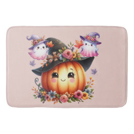Alfombrilla De Baño Diseño de Halloween de fantasmas y calabaza