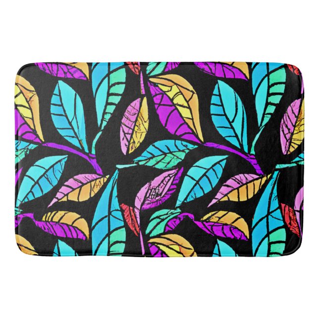 Alfombrilla De Baño Diseño de hojas de vidrio mantenidas (Anverso)