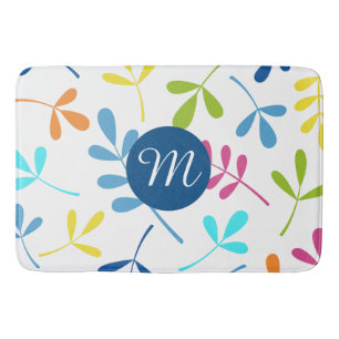 Alfombrilla De Baño Diseño de hojas variadas multicolores (personaliza