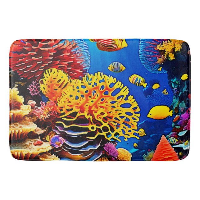 Alfombrilla De Baño Diseño de jardines de coral subacuáticos (Anverso)