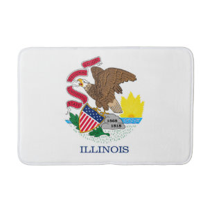 Alfombrilla De Baño Diseño de la bandera del estado de Illinois