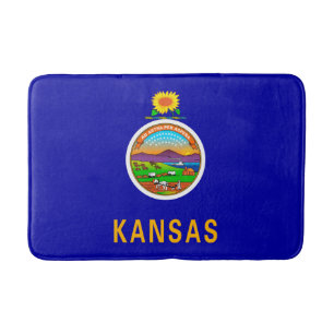 Alfombrilla De Baño Diseño de la bandera del estado de Kansas
