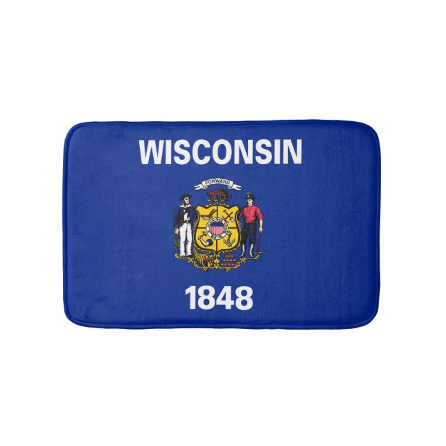 Alfombrilla De Baño Diseño de la bandera del estado de Wisconsin (Anverso)