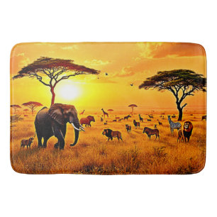 Alfombrilla De Baño Diseño de la Majestad de Safari para el Amanecer A
