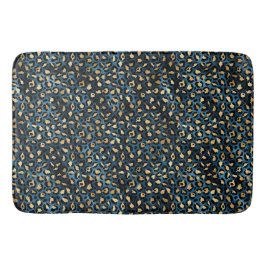 Alfombrilla De Baño Diseño de la serie Leopardo azul y dorado 1