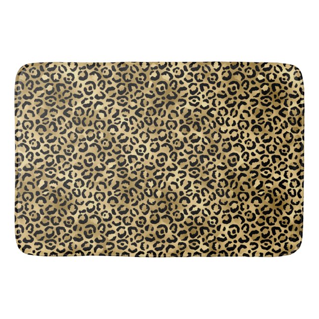 Alfombrilla De Baño Diseño de la serie Leopardo Azul y Oro 2 (Anverso)
