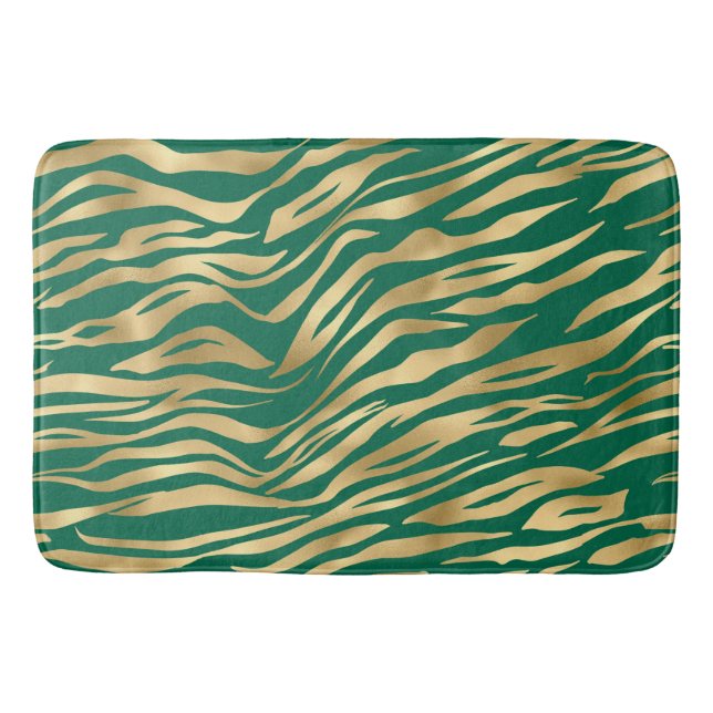 Alfombrilla De Baño Diseño de la serie Safari de Esmeralda y Oro 2 (Anverso)