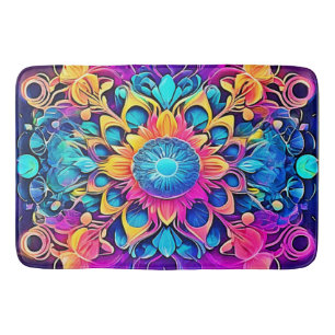 Alfombrilla De Baño Diseño de Mandala psicodélica