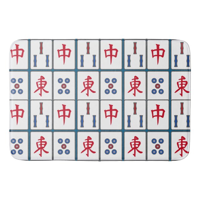 Alfombrilla De Baño Diseño de mosaicos de juegos de Mahjong (Anverso)