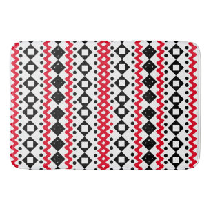 Alfombrilla De Baño Diseño de muestras en blanco y negro de arte geomé