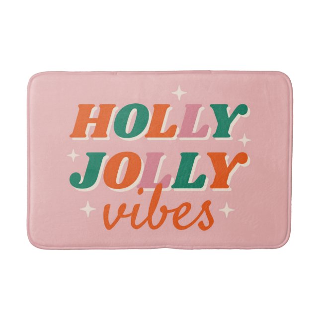 Alfombrilla De Baño Diseño de Navidades de Fun Holly Jolly Vibes (Anverso)