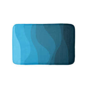 Alfombrilla De Baño Diseño de olas de estilo retro océano ondulado azu