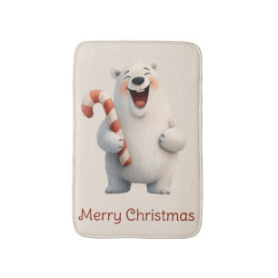 Alfombrilla De Baño Diseño de oso polar lindo de Navidad