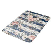 Diseño de patrón de franja floral navy de acuarela