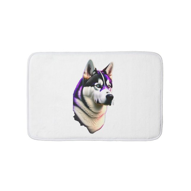 Alfombrilla De Baño Diseño de perros Husky (Anverso)