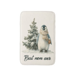 Alfombrilla De Baño Diseño de pingüino de invierno “Mejor Mamá del Mun