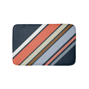 Alfombrilla De Baño Diseño de rayas de estilo retro diagonal