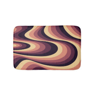 Alfombrilla De Baño Diseño de remolinos abstractos púrpura, rosa y bei
