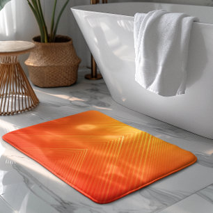 Alfombrilla De Baño diseño de sombras geométricas en naranja y amarill