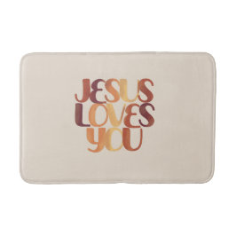 Alfombrilla De Baño Diseño de tipografía cristiana que Jesús ama 