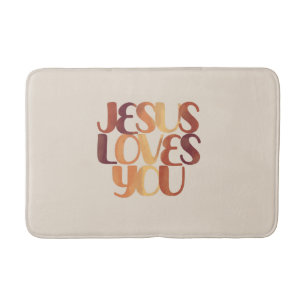 Alfombrilla De Baño Diseño de tipografía cristiana que Jesús ama