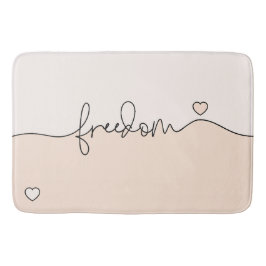 Alfombrilla De Baño Diseño de tipografía minimalista de libertad