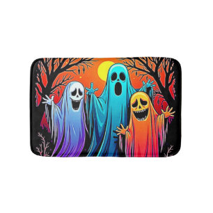 Alfombrilla De Baño Diseño de tres fantasmas fantasmales de Halloween