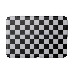 Alfombrilla De Baño Diseño del patrón Ash Gray Gray Checker