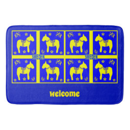 Alfombrilla De Baño diseño escandinavo, caballo sueco, personalizado,