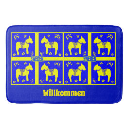 Alfombrilla De Baño diseño escandinavo, caballo sueco, personalizado,