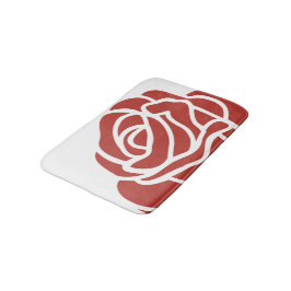 Alfombrilla De Baño Diseño floral Rosa Única Roja