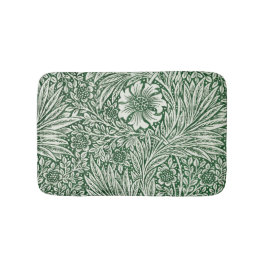 Alfombrilla De Baño diseño floral verde caléndula de william morris