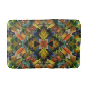 Alfombrilla De Baño Diseño fractal de las plumas de la avecilla de amo